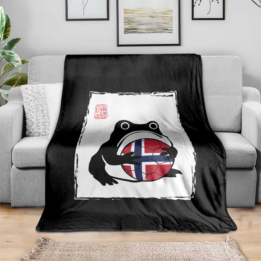 Grumpy Frog Norway Soccer Fan Throw Blanket Japanese Style Match Day TS12 Print Your Wear
