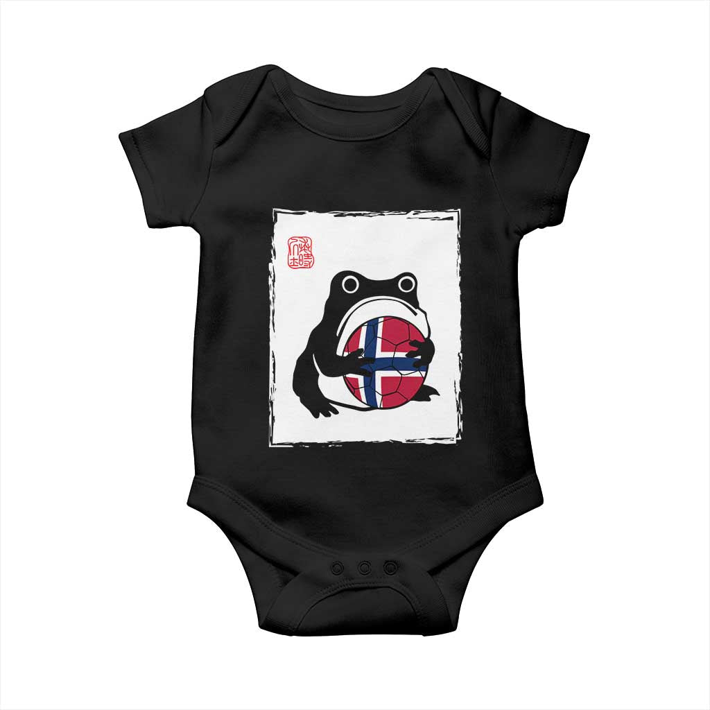 Grumpy Frog Norway Soccer Fan Baby Onesie Japanese Style Match Day TS12 Black Print Your Wear