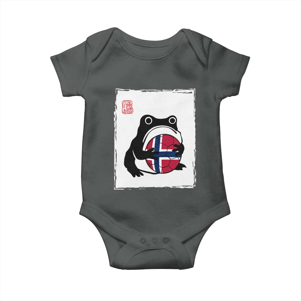 Grumpy Frog Norway Soccer Fan Baby Onesie Japanese Style Match Day TS12 Dark Heather Print Your Wear