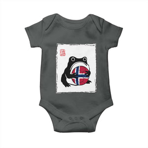 Grumpy Frog Norway Soccer Fan Baby Onesie Japanese Style Match Day TS12 Dark Heather Print Your Wear