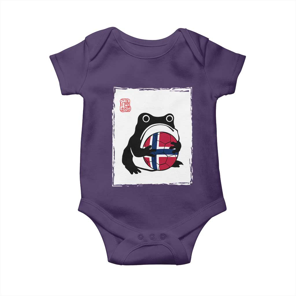 Grumpy Frog Norway Soccer Fan Baby Onesie Japanese Style Match Day TS12 Purple Print Your Wear