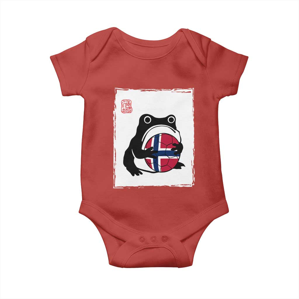 Grumpy Frog Norway Soccer Fan Baby Onesie Japanese Style Match Day TS12 Red Print Your Wear