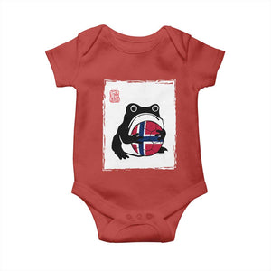 Grumpy Frog Norway Soccer Fan Baby Onesie Japanese Style Match Day TS12 Red Print Your Wear