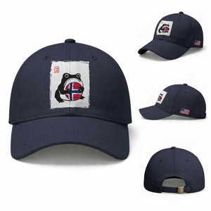 Grumpy Frog Norway Soccer Fan Baseball Cap Japanese Style Match Day TS12 Baseball Cap Universal Fit Navy Print Your Wear