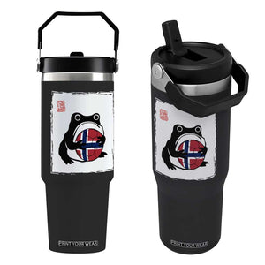 Grumpy Frog Norway Soccer Fan Flip Straw Tumbler Japanese Style Match Day TS12 One Size: 30 oz Black Print Your Wear