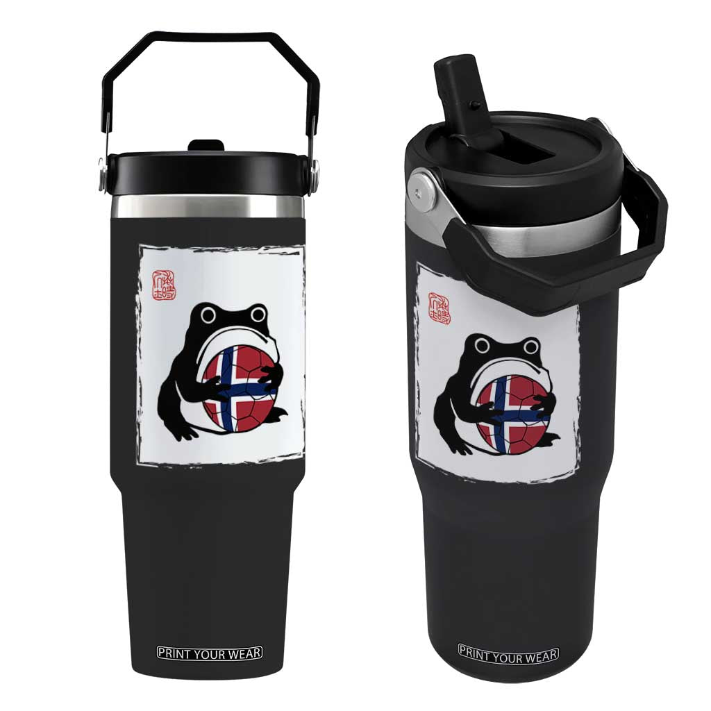 Grumpy Frog Norway Soccer Fan Flip Straw Tumbler Japanese Style Match Day TS12 One Size: 30 oz Black Print Your Wear