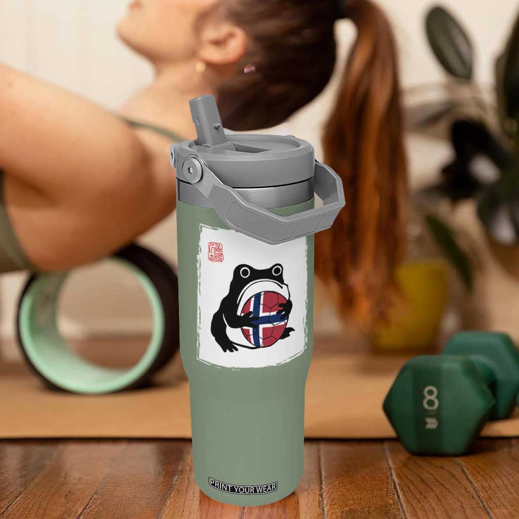 Grumpy Frog Norway Soccer Fan Flip Straw Tumbler Japanese Style Match Day TS12 One Size: 30 oz Moss Green Print Your Wear