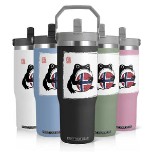 Grumpy Frog Norway Soccer Fan Flip Straw Tumbler Japanese Style Match Day TS12 Print Your Wear