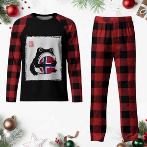 Grumpy Frog Norway Soccer Fan Plaid Pajama Set Japanese Style Match Day TS12 Buffalo Plaid Print Your Wear