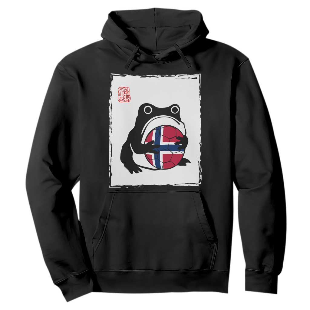 Grumpy Frog Norway Soccer Fan Hoodie Japanese Style Match Day TS12 Black Print Your Wear