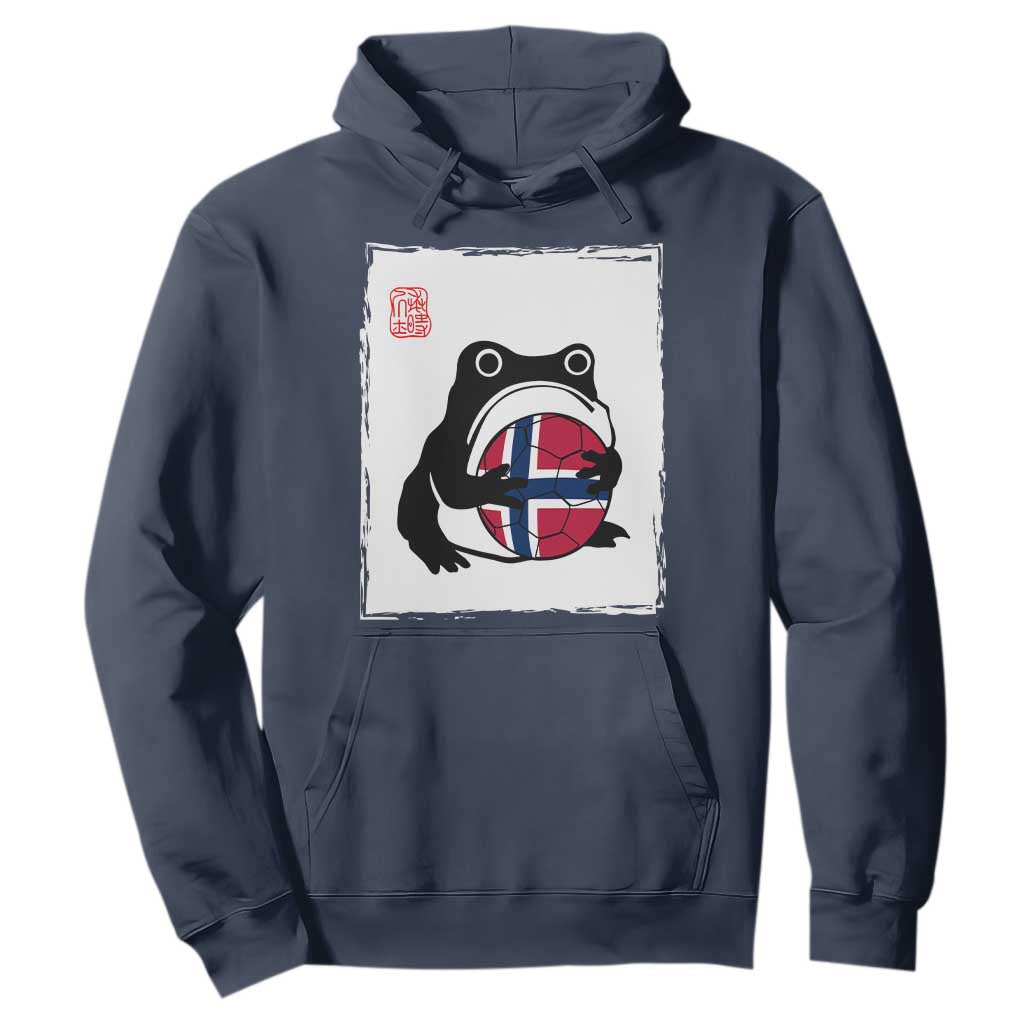 Grumpy Frog Norway Soccer Fan Hoodie Japanese Style Match Day TS12 Navy Print Your Wear