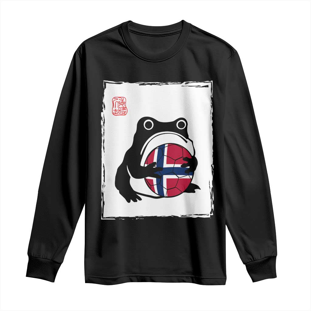 Grumpy Frog Norway Soccer Fan Long Sleeve Shirt Japanese Style Match Day TS12 Black Print Your Wear