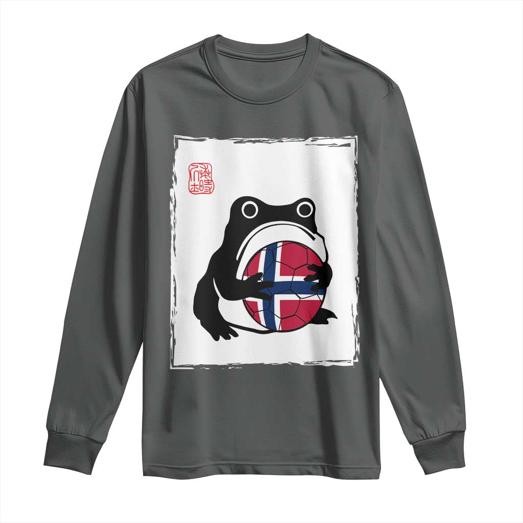 Grumpy Frog Norway Soccer Fan Long Sleeve Shirt Japanese Style Match Day TS12 Dark Heather Print Your Wear