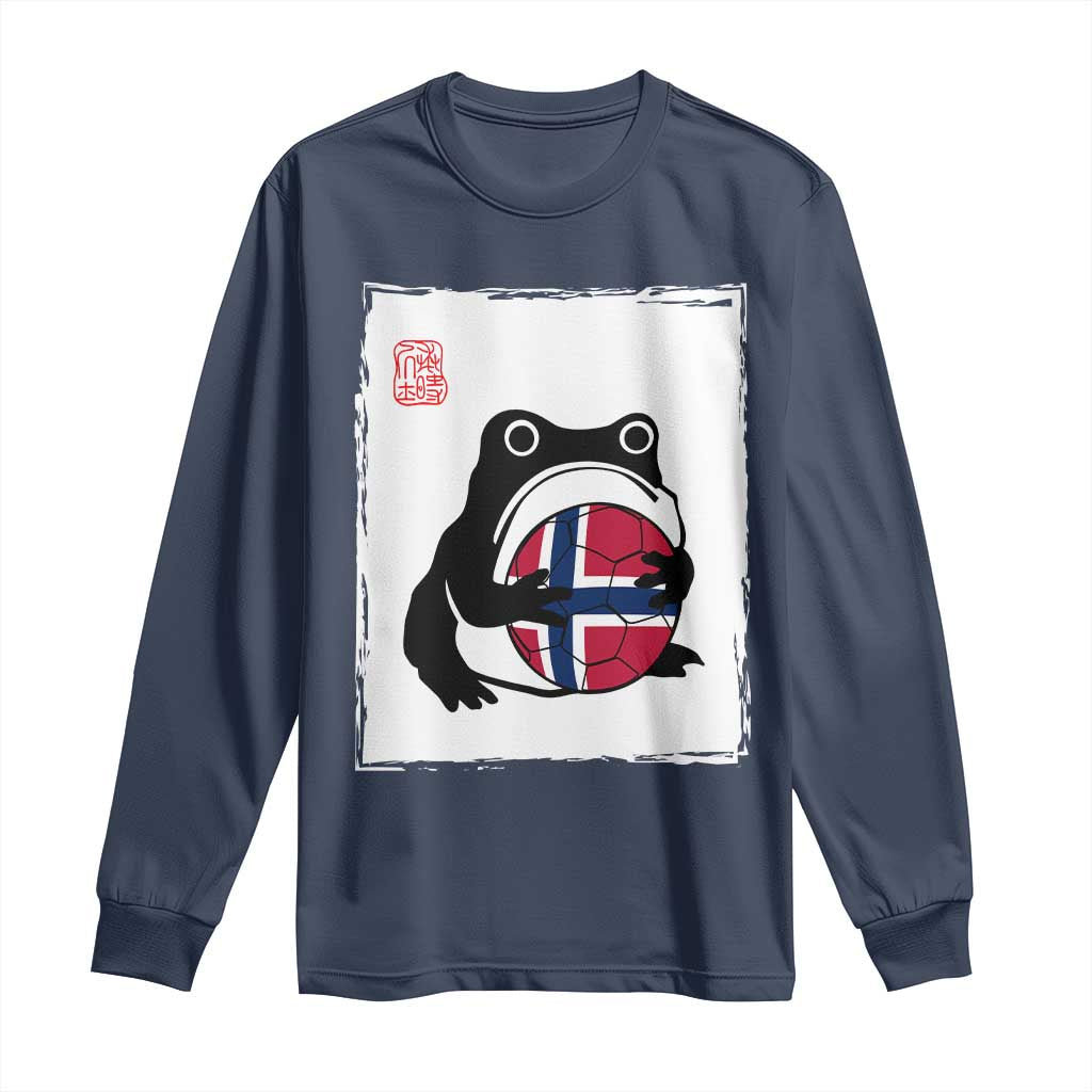 Grumpy Frog Norway Soccer Fan Long Sleeve Shirt Japanese Style Match Day TS12 Navy Print Your Wear