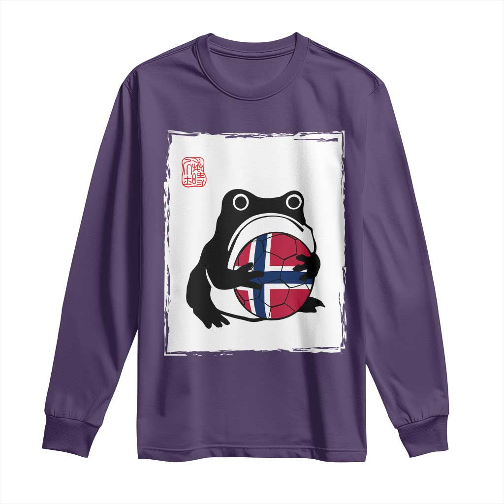Grumpy Frog Norway Soccer Fan Long Sleeve Shirt Japanese Style Match Day TS12 Purple Print Your Wear