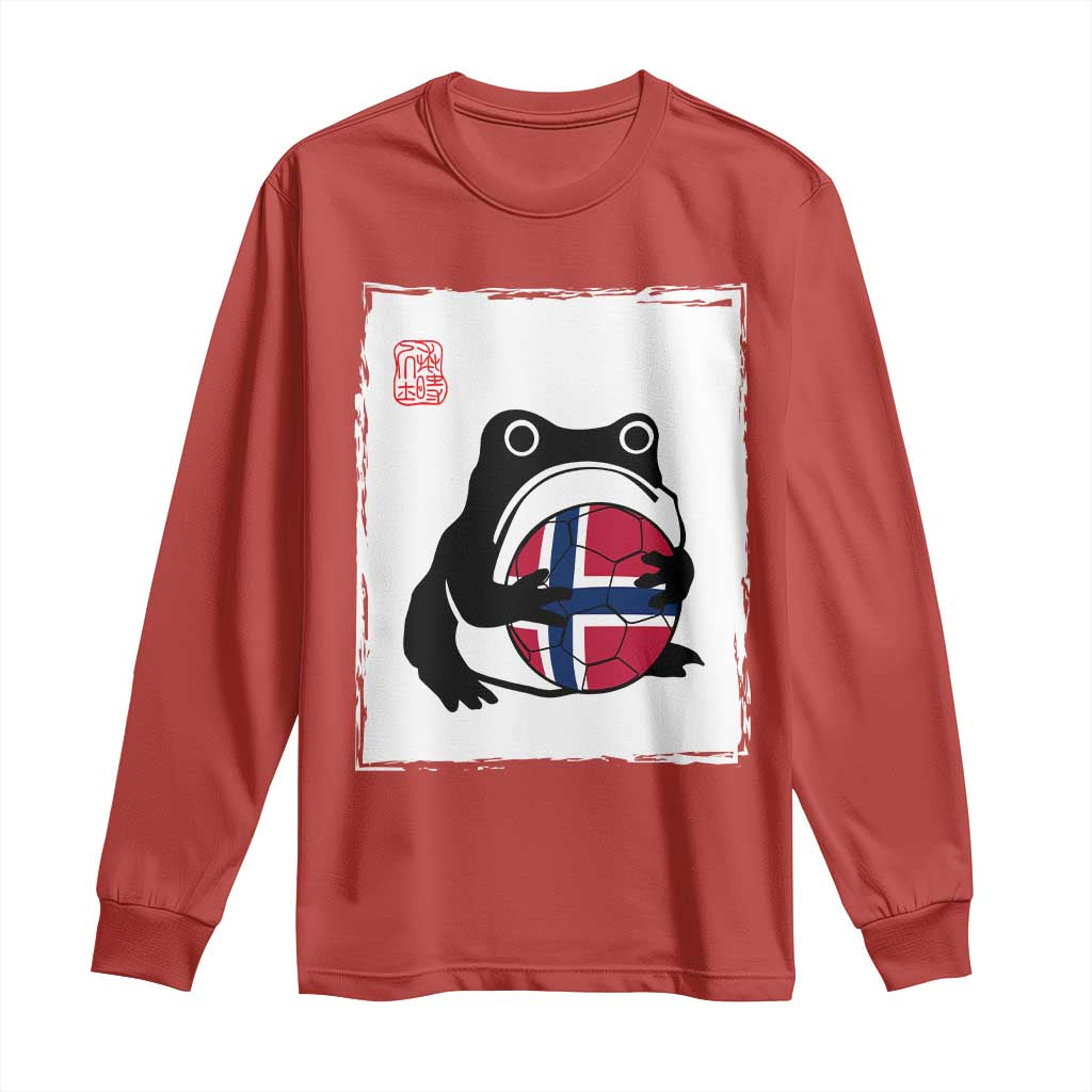 Grumpy Frog Norway Soccer Fan Long Sleeve Shirt Japanese Style Match Day TS12 Red Print Your Wear