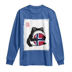 Grumpy Frog Norway Soccer Fan Long Sleeve Shirt Japanese Style Match Day TS12 Royal Blue Print Your Wear
