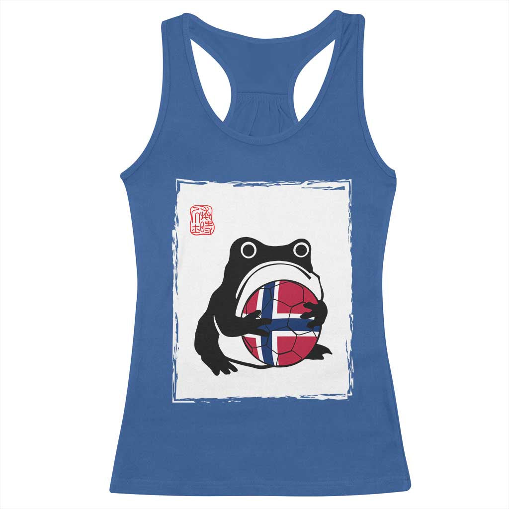 Grumpy Frog Norway Soccer Fan Racerback Tank Top Japanese Style Match Day TS12 Royal Blue Print Your Wear