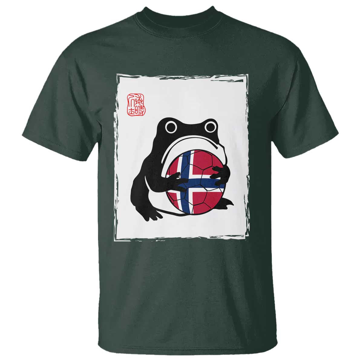 Grumpy Frog Norway Soccer Fan T Shirt Japanese Style Match Day TS12 Dark Forest Green Print Your Wear