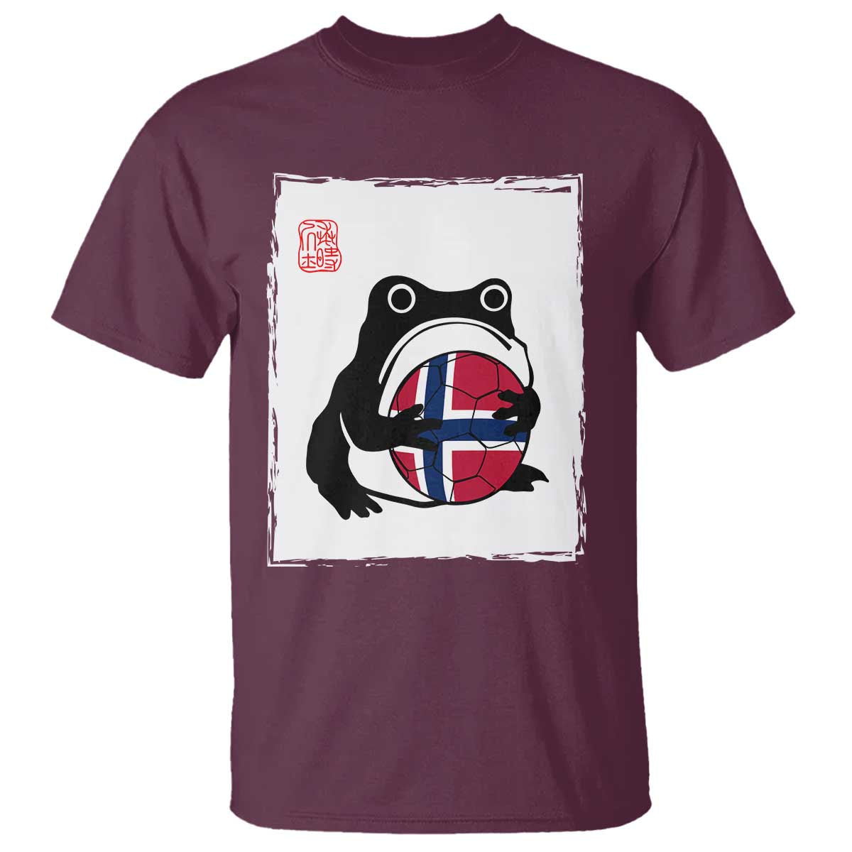 Grumpy Frog Norway Soccer Fan T Shirt Japanese Style Match Day TS12 Maroon Print Your Wear