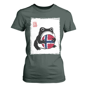Grumpy Frog Norway Soccer Fan T Shirt For Women Japanese Style Match Day TS12 Dark Forest Green Print Your Wear