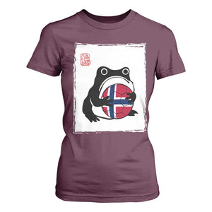 Grumpy Frog Norway Soccer Fan T Shirt For Women Japanese Style Match Day TS12 Maroon Print Your Wear