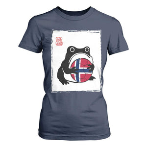 Grumpy Frog Norway Soccer Fan T Shirt For Women Japanese Style Match Day TS12 Navy Print Your Wear