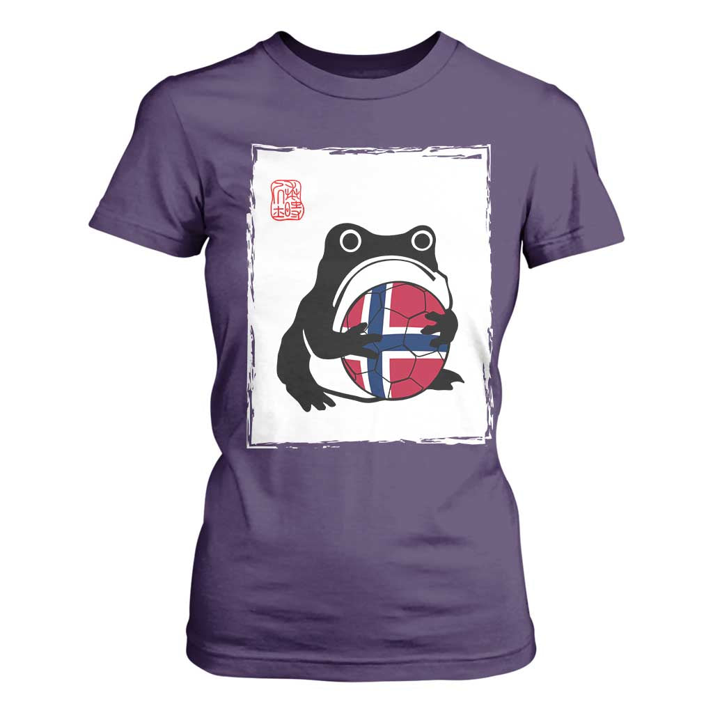 Grumpy Frog Norway Soccer Fan T Shirt For Women Japanese Style Match Day TS12 Purple Print Your Wear
