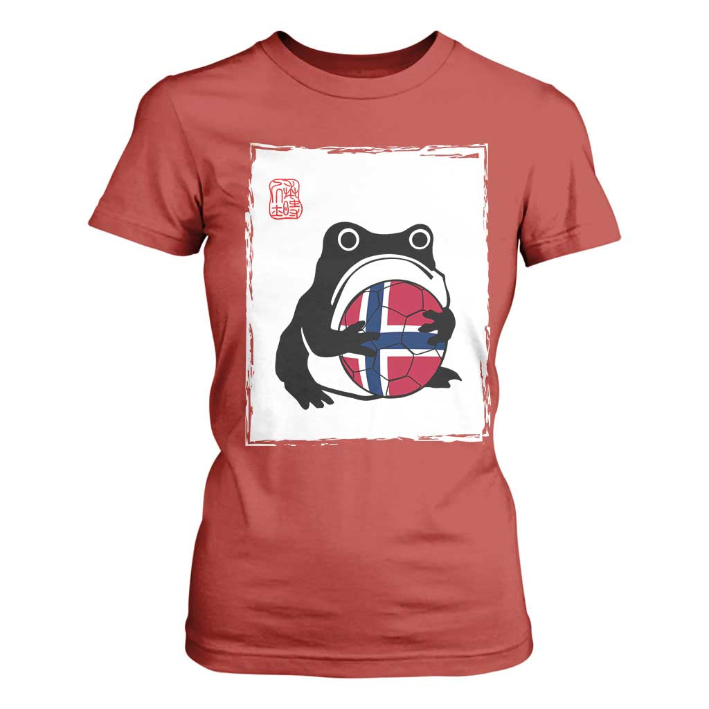 Grumpy Frog Norway Soccer Fan T Shirt For Women Japanese Style Match Day TS12 Red Print Your Wear