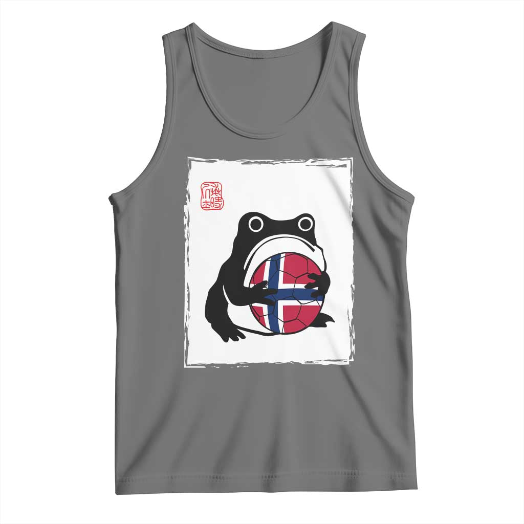 Grumpy Frog Norway Soccer Fan Tank Top Japanese Style Match Day TS12 Black Heather Print Your Wear