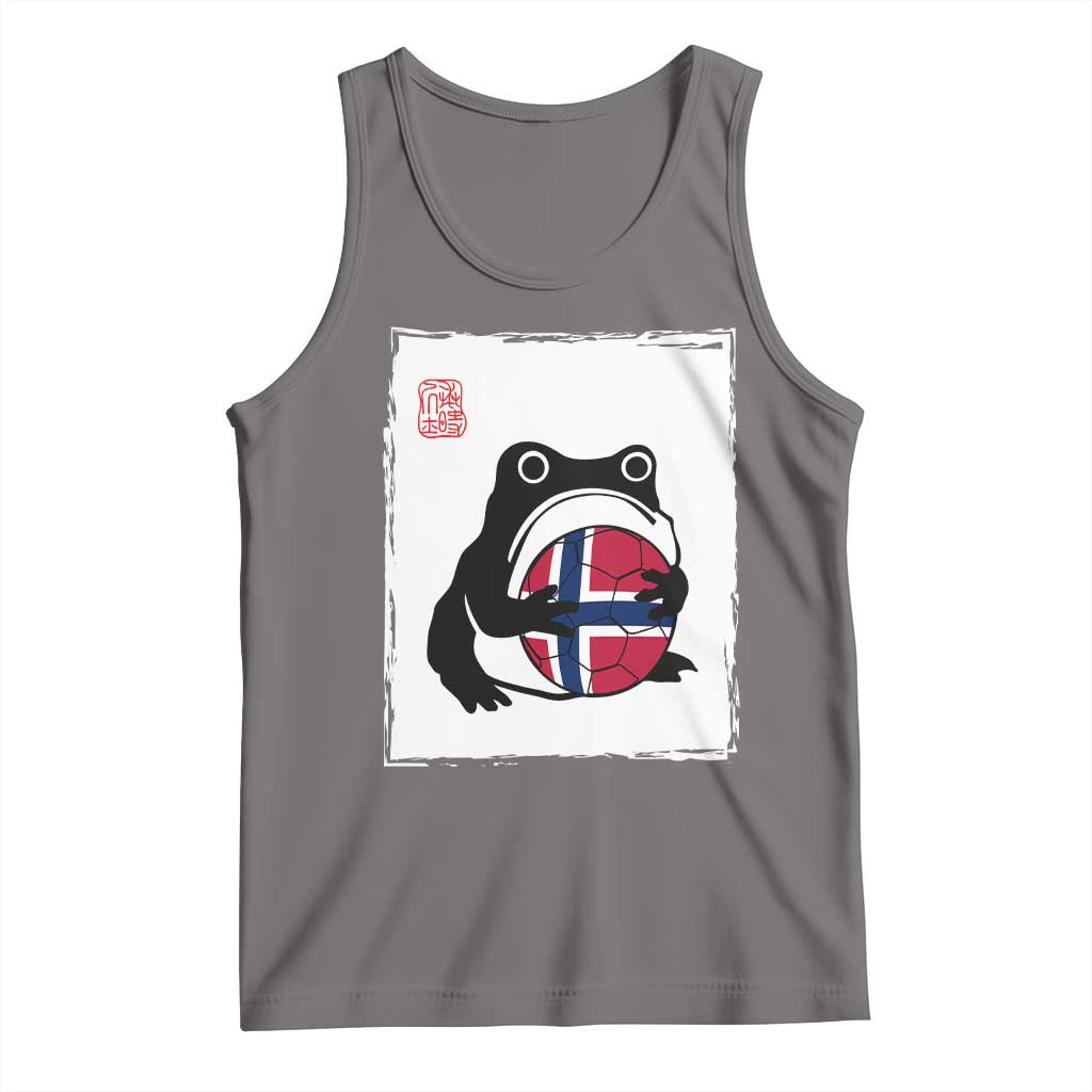 Grumpy Frog Norway Soccer Fan Tank Top Japanese Style Match Day TS12 Deep Heather Print Your Wear