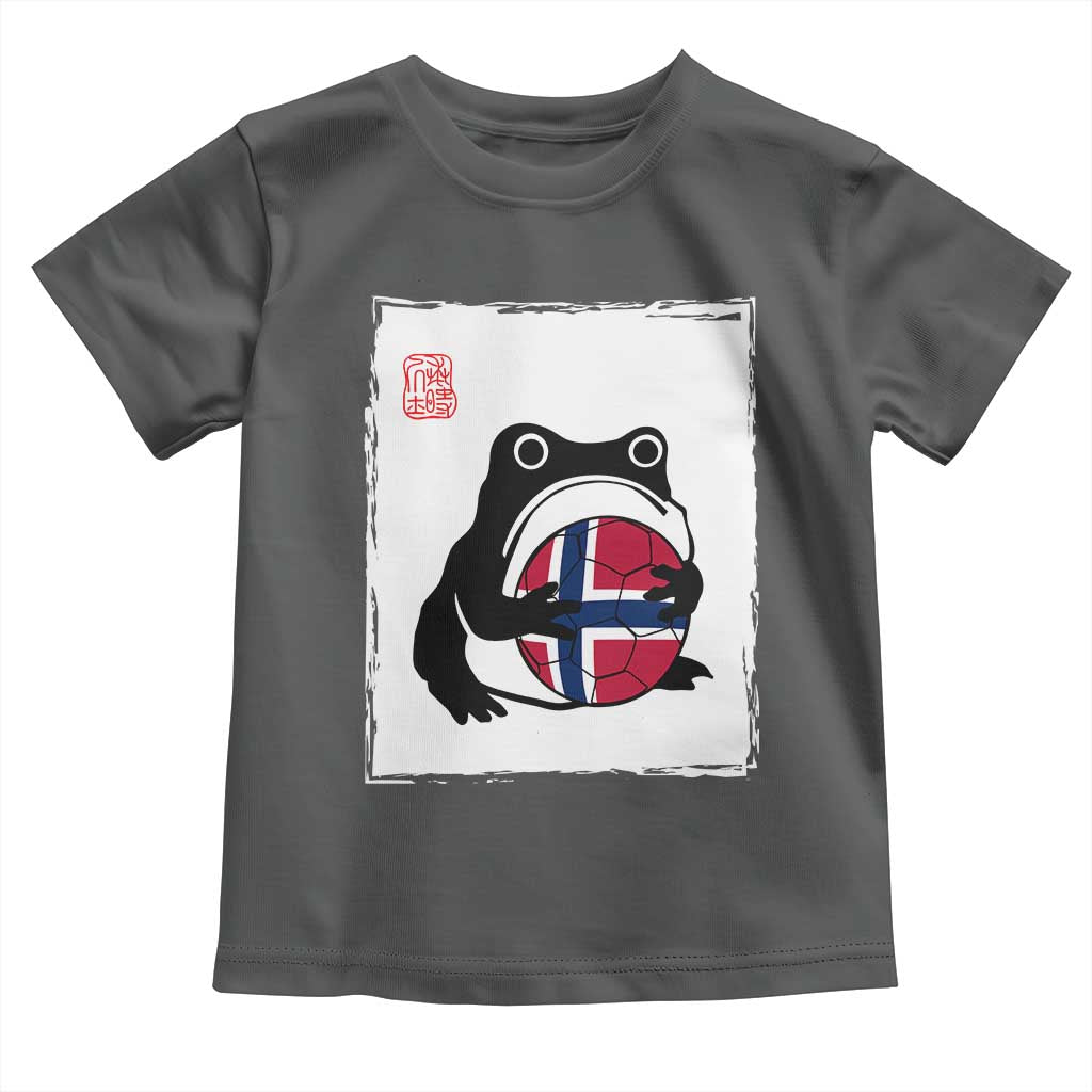 Grumpy Frog Norway Soccer Fan Toddler T Shirt Japanese Style Match Day TS12 Dark Heather Print Your Wear