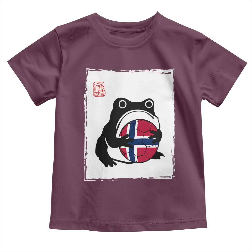 Grumpy Frog Norway Soccer Fan Toddler T Shirt Japanese Style Match Day TS12 Maroon Print Your Wear