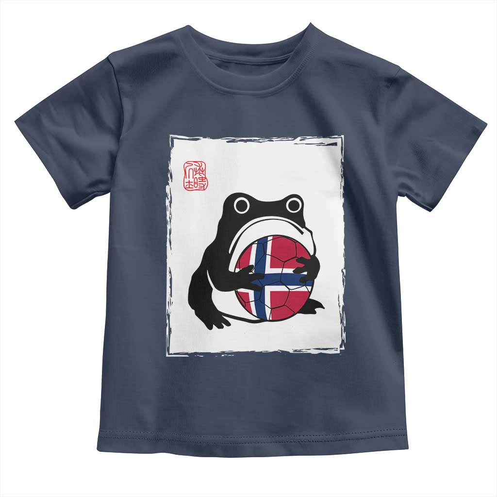 Grumpy Frog Norway Soccer Fan Toddler T Shirt Japanese Style Match Day TS12 Navy Print Your Wear