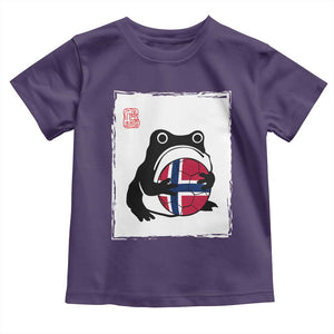 Grumpy Frog Norway Soccer Fan Toddler T Shirt Japanese Style Match Day TS12 Purple Print Your Wear