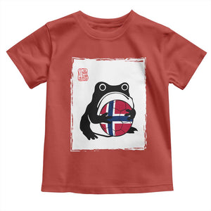 Grumpy Frog Norway Soccer Fan Toddler T Shirt Japanese Style Match Day TS12 Red Print Your Wear