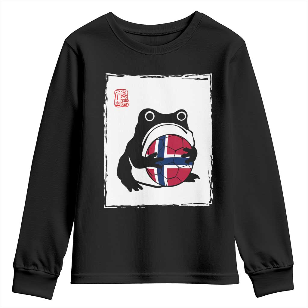 Grumpy Frog Norway Soccer Fan Youth Sweatshirt Japanese Style Match Day TS12 Black Print Your Wear