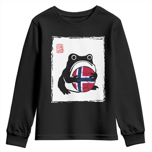 Grumpy Frog Norway Soccer Fan Youth Sweatshirt Japanese Style Match Day TS12 Black Print Your Wear