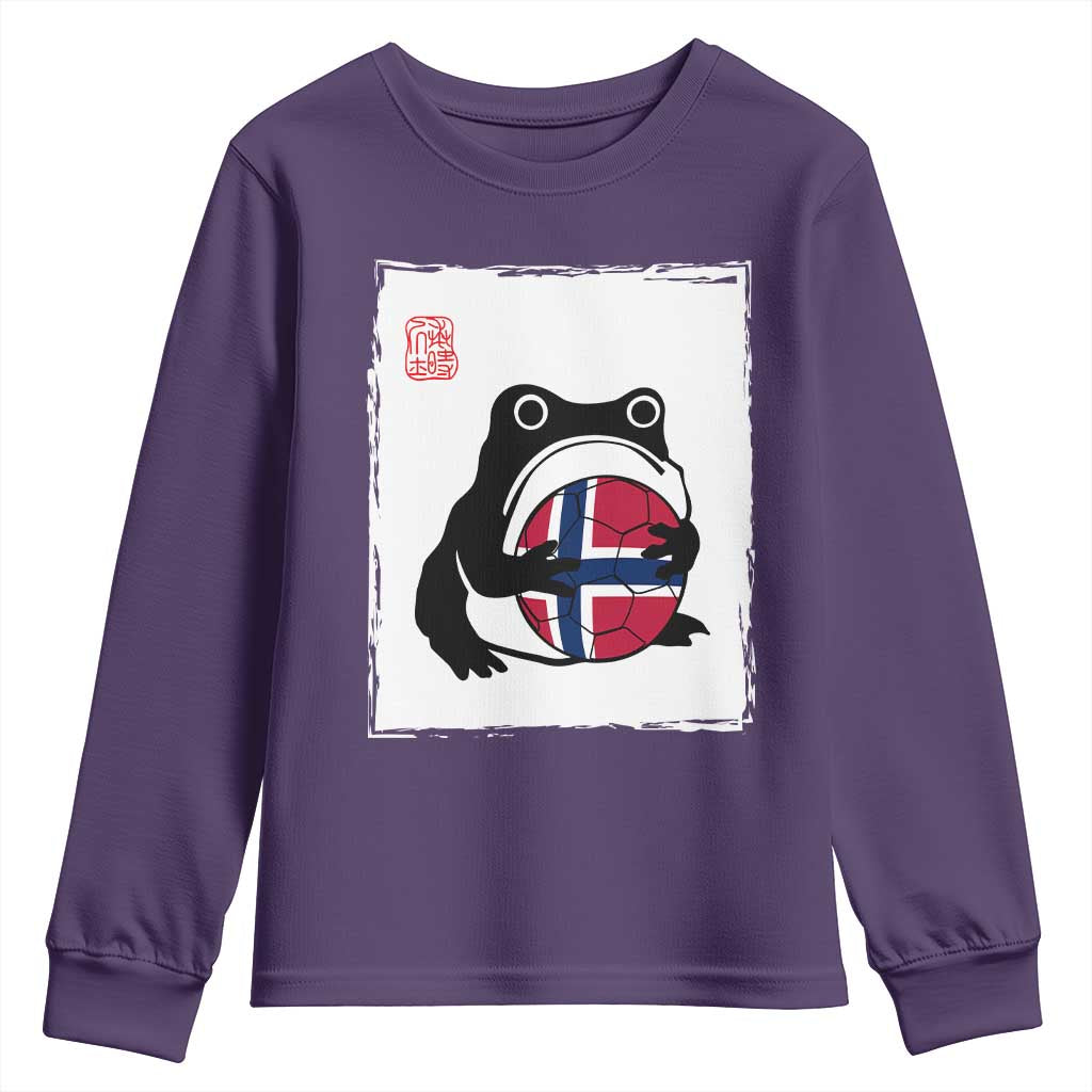 Grumpy Frog Norway Soccer Fan Youth Sweatshirt Japanese Style Match Day TS12 Purple Print Your Wear