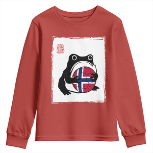 Grumpy Frog Norway Soccer Fan Youth Sweatshirt Japanese Style Match Day TS12 Red Print Your Wear