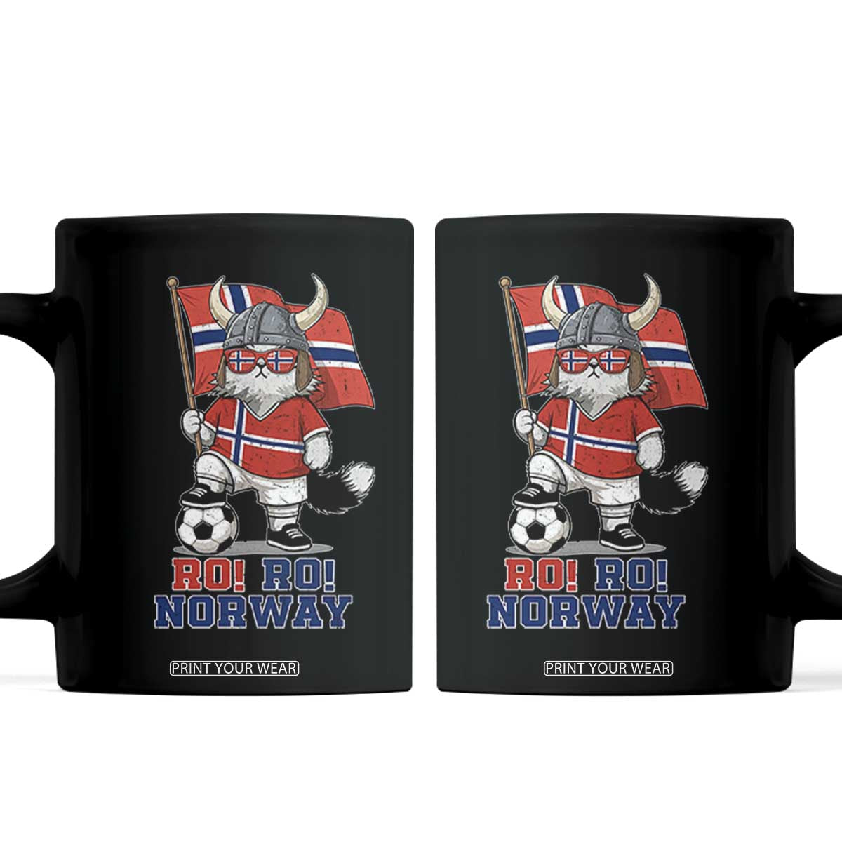Ro Ro Norway Coffee Mug Norwegian Pride Cat Lover Norway Flag Gift TS12 Black Print Your Wear
