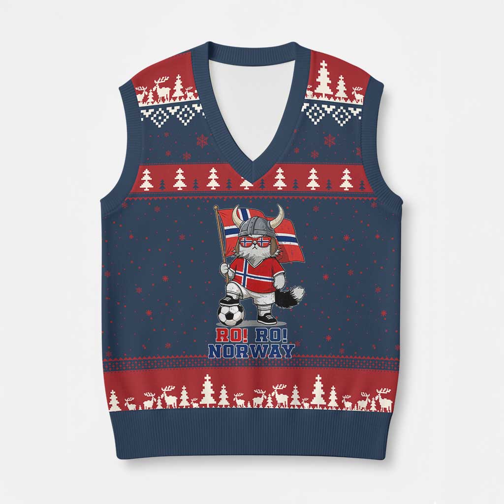 Ro Ro Norway V-Neck Knit Sweater Vest Norwegian Pride Cat Lover Norway Flag Gift TS12 Navy Red Print Your Wear