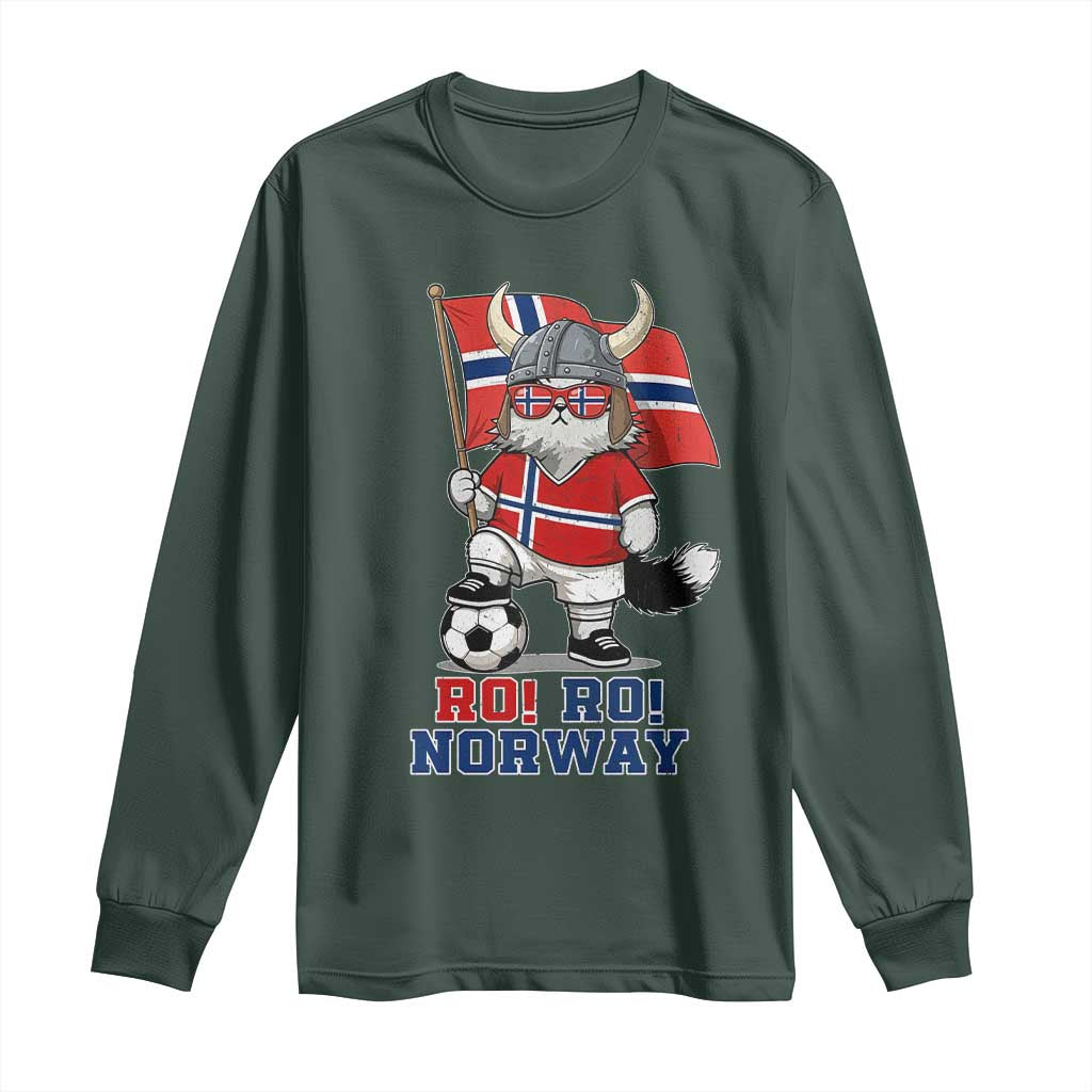 Ro Ro Norway Long Sleeve Shirt Norwegian Pride Cat Lover Norway Flag Gift TS12 Dark Forest Green Print Your Wear