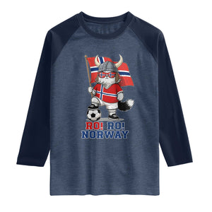 Ro Ro Norway Raglan Shirt Norwegian Pride Cat Lover Norway Flag Gift TS12 Heather Denim Navy Print Your Wear