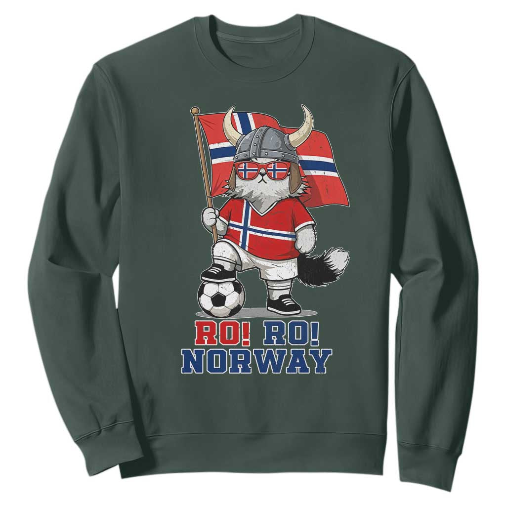 Ro Ro Norway Sweatshirt Norwegian Pride Cat Lover Norway Flag Gift TS12 Dark Forest Green Print Your Wear