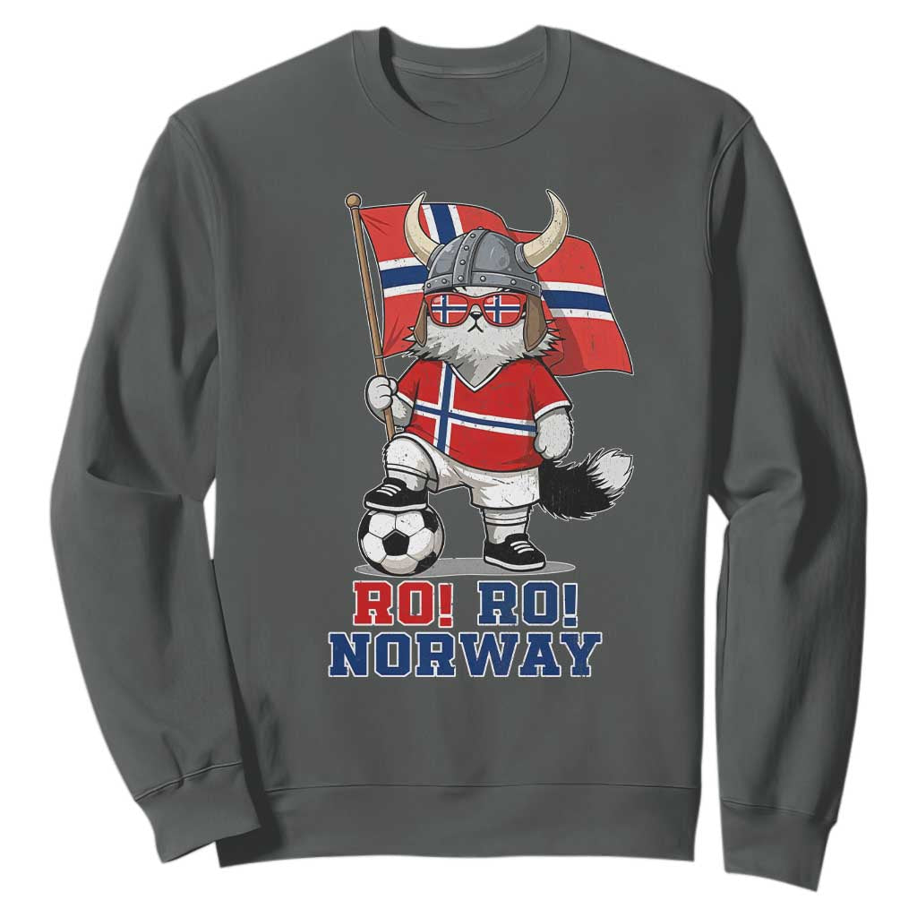 Ro Ro Norway Sweatshirt Norwegian Pride Cat Lover Norway Flag Gift TS12 Dark Heather Print Your Wear