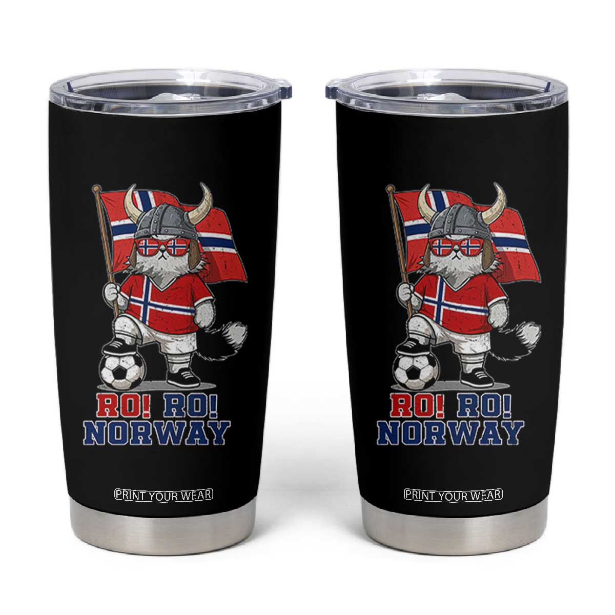 Ro Ro Norway Tumbler Cup Norwegian Pride Cat Lover Norway Flag Gift TS12 Black Print Your Wear