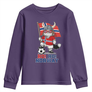 Ro Ro Norway Youth Sweatshirt Norwegian Pride Cat Lover Norway Flag Gift TS12 Purple Print Your Wear