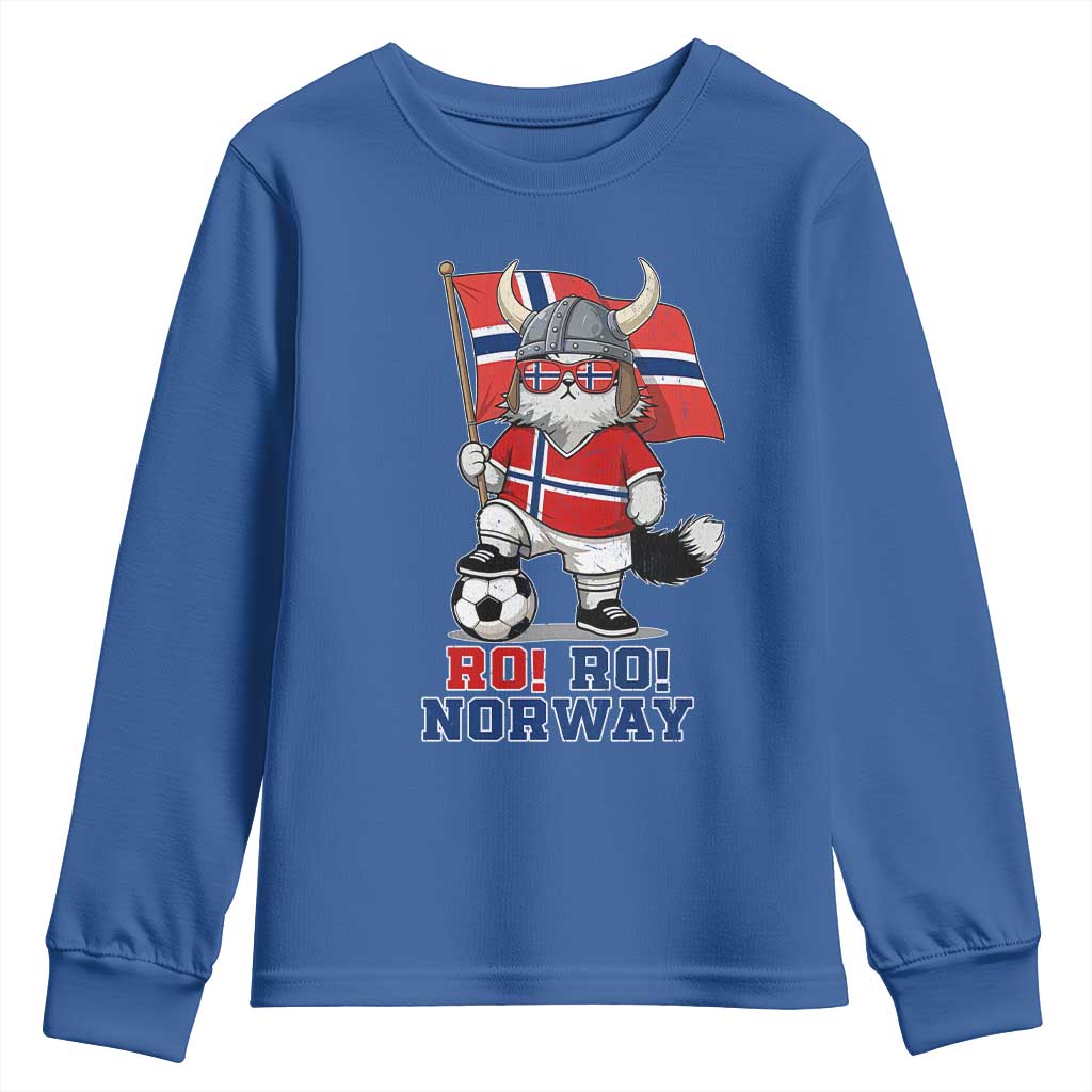 Ro Ro Norway Youth Sweatshirt Norwegian Pride Cat Lover Norway Flag Gift TS12 Royal Blue Print Your Wear