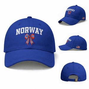 Norwegian Girl Coquette Bow Baseball Cap Norway Flag Pride Gift TS12 Baseball Cap Universal Fit Royal Blue Print Your Wear